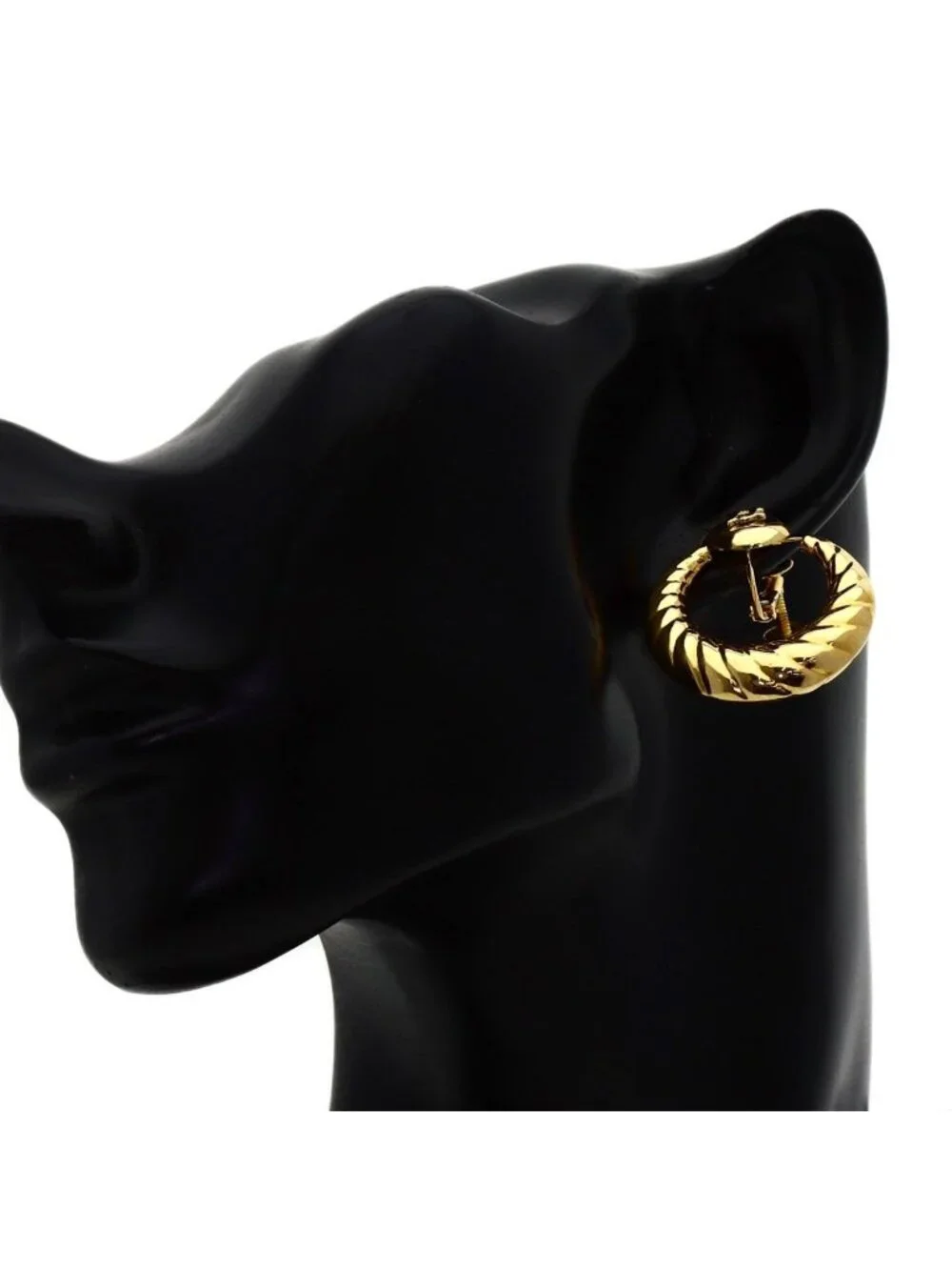 Celine Circle Macadam Earrings 18K Yellow Gold